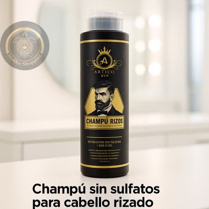 Artico MEN – Champú Rizos sin Sulfatos con Pantenol y Keratina para Barbería (500 g)