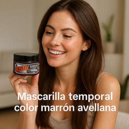Herman’s Amazing – Mascarilla de color Hailey Hazel Brown, marrón avellana temporal 125 ml