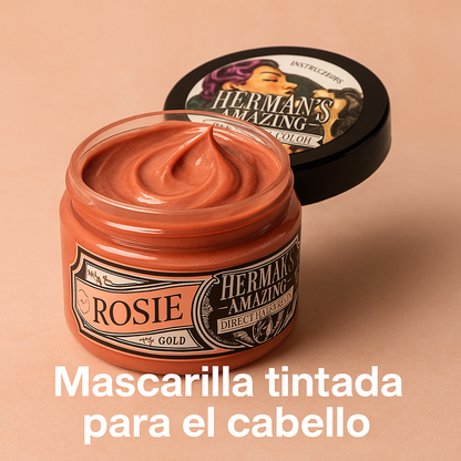Herman’s Amazing – Mascarilla de color Rosie Gold, tono rosado dorado, 125 ml