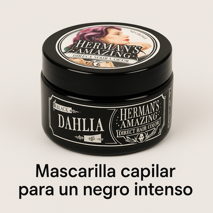 Herman's Amazing – Mascarilla color Black Dahlia, negro intenso 125 ml