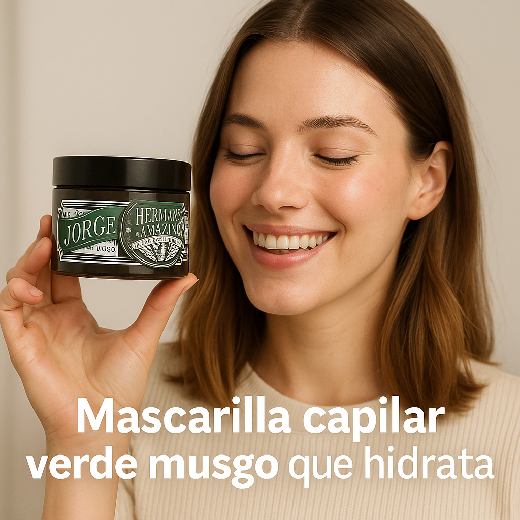Herman’s Amazing – Mascarilla color Jorge Moss (verde musgo) hidratante, uso profesional y doméstico · 125 ml
