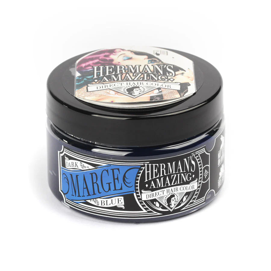 Herman’s Amazing – Mascarilla de color Marge Blue, tono azul temporal 125 ml